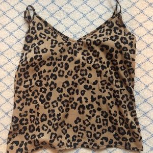 Leopard Print Spaghetti Strap Top